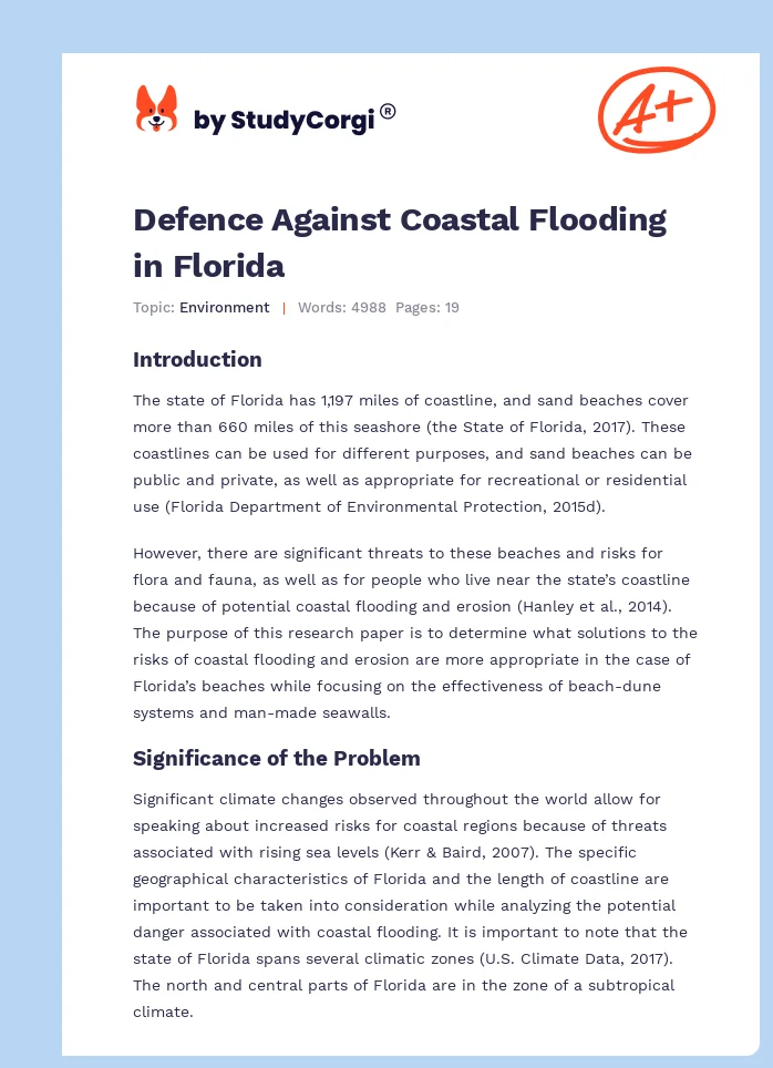 Defence Against Coastal Flooding in Florida. Page 1
