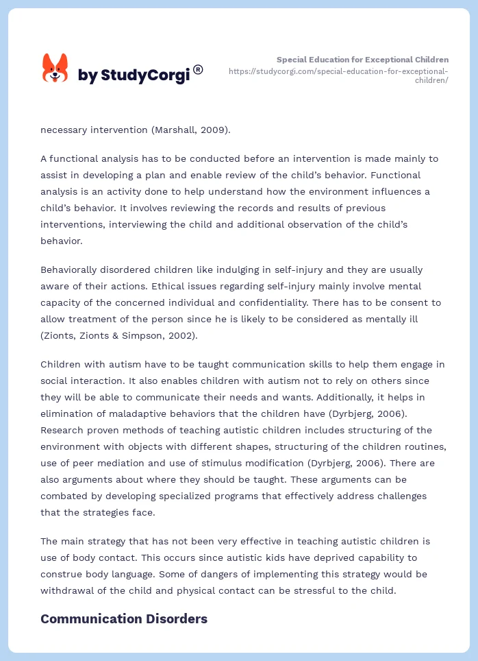 Special Education for Exceptional Children. Page 2