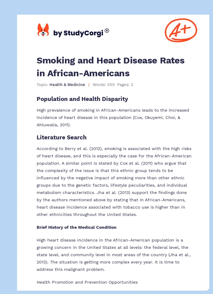 Smoking and Heart Disease Rates in African-Americans. Page 1