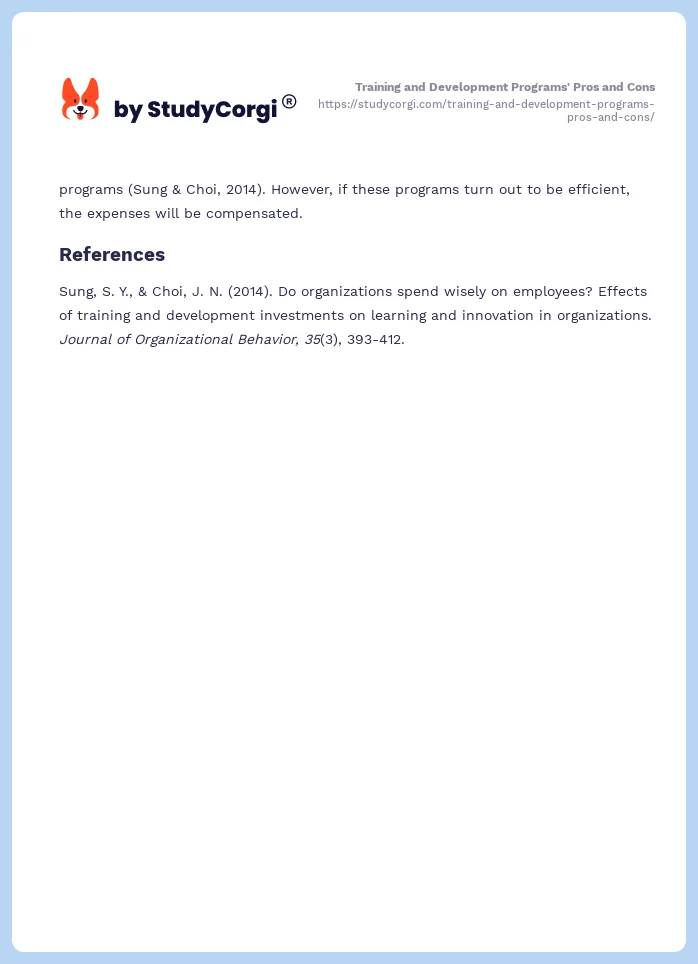 Training and Development Programs' Pros and Cons. Page 2