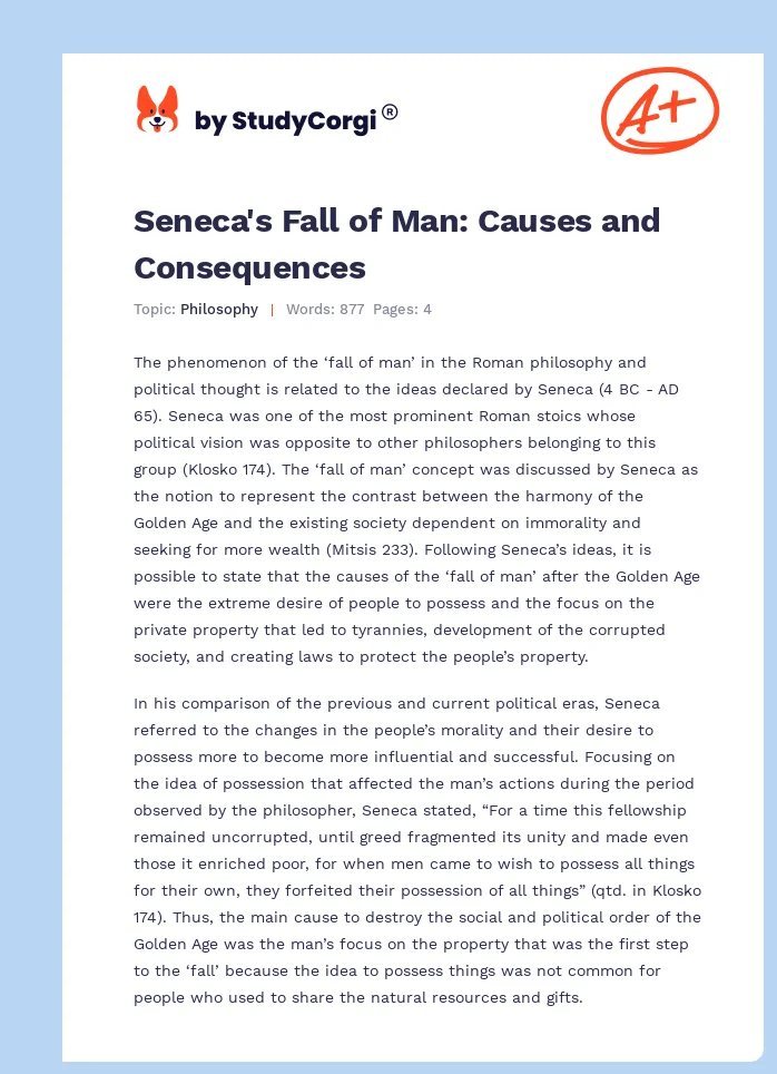 Seneca's Fall of Man: Causes and Consequences. Page 1