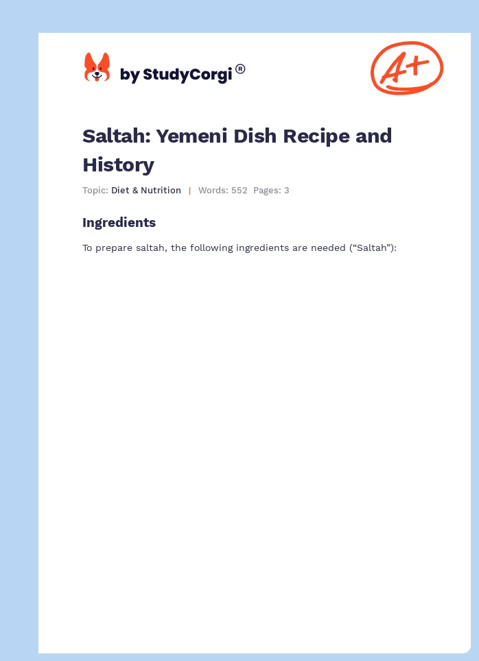 Saltah: Yemeni Dish Recipe and History. Page 1