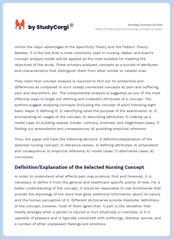 Nursing Concept of Pain. Page 2