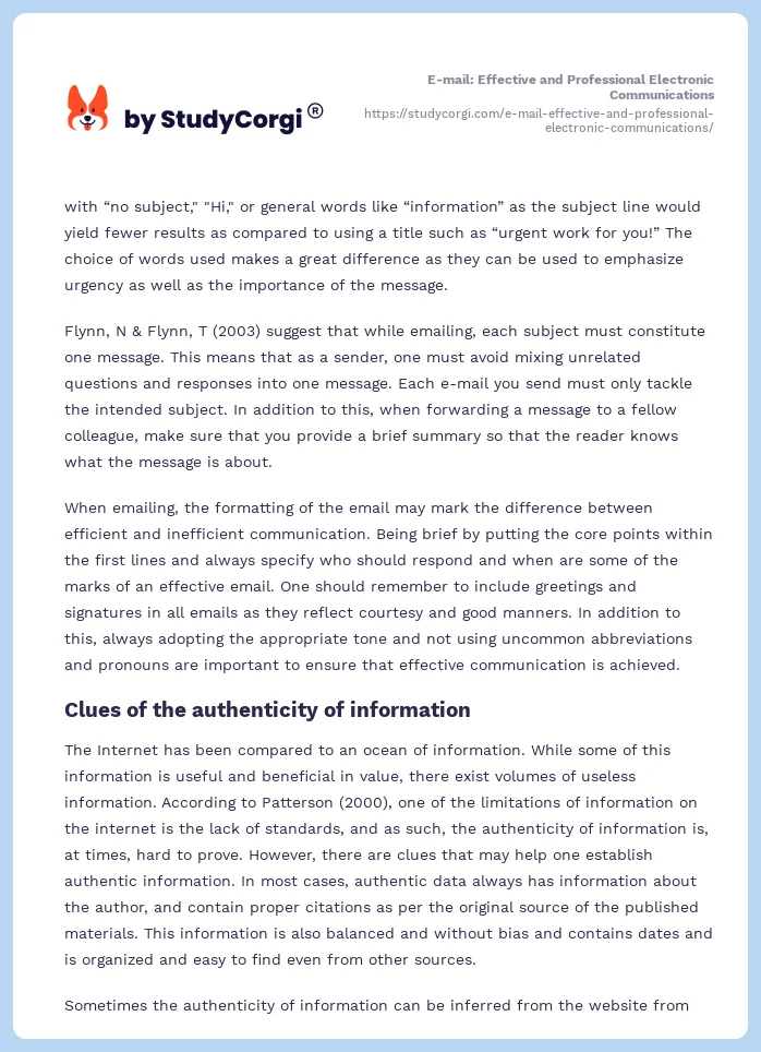 E-mail: Effective and Professional Electronic Communications. Page 2