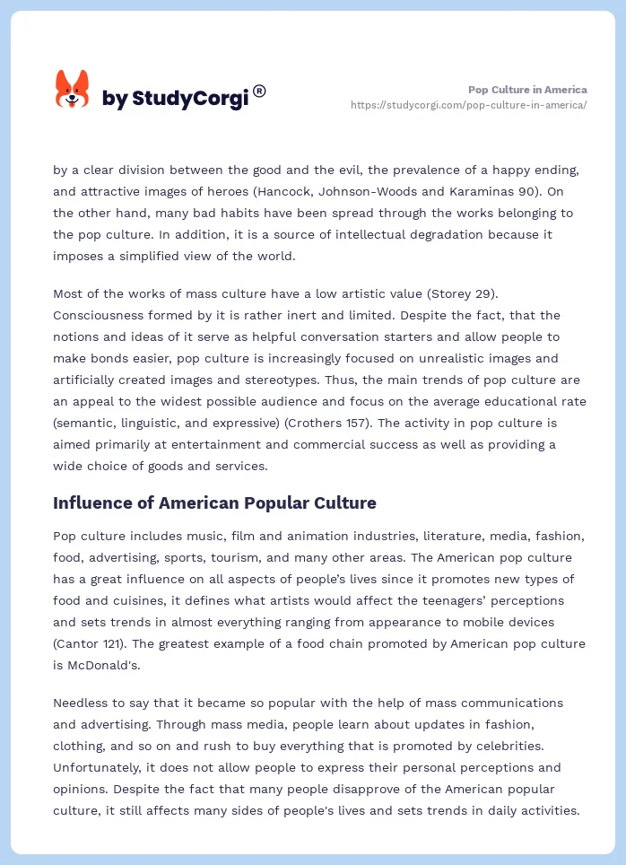 Pop Culture in America. Page 2