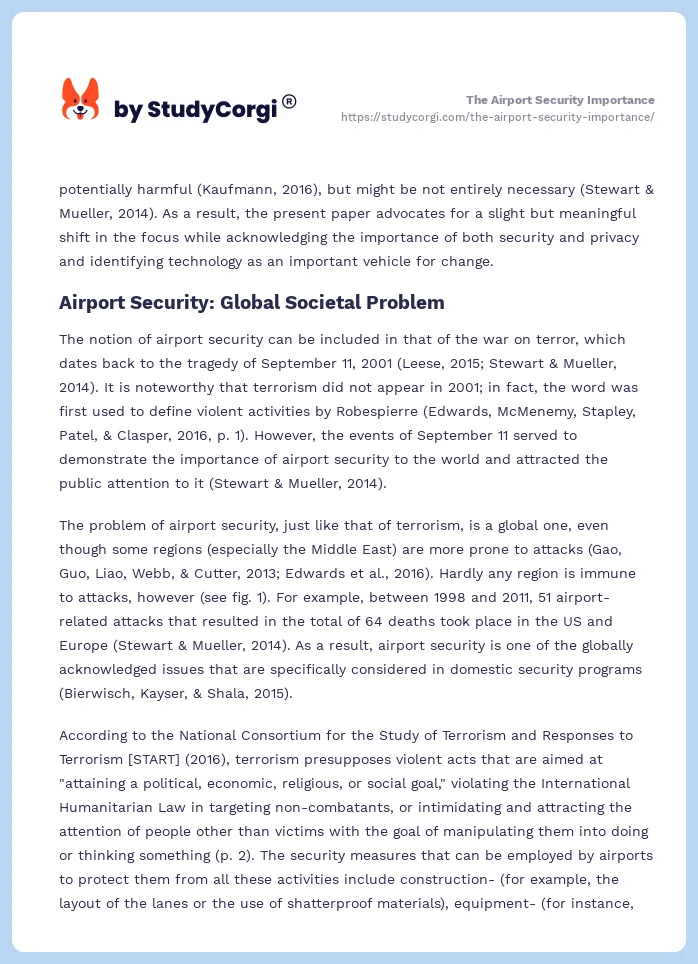 The Airport Security Importance. Page 2