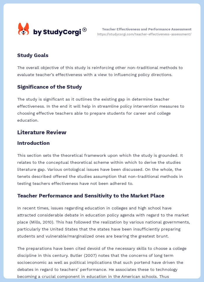 Teacher Effectiveness and Performance Assessment. Page 2