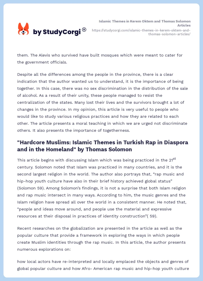 Islamic Themes in Kerem Oktem and Thomas Solomon Articles. Page 2