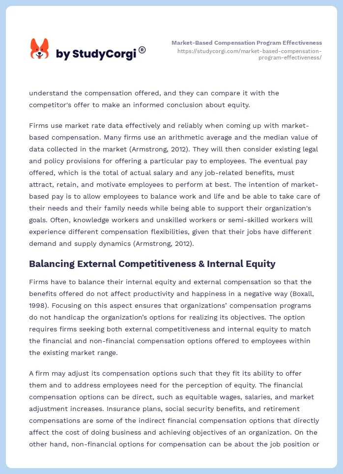 Market-Based Compensation Program Effectiveness. Page 2