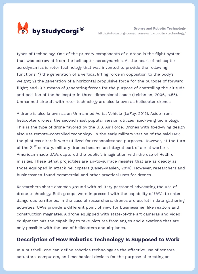 Drones and Robotic Technology. Page 2