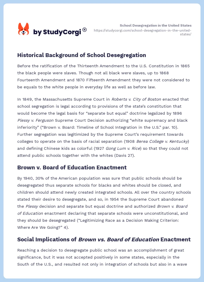 School Desegregation in the United States. Page 2