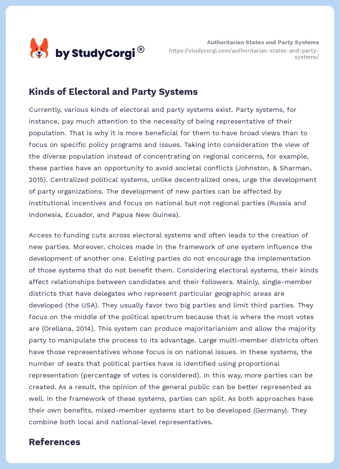 Authoritarian States and Party Systems. Page 2