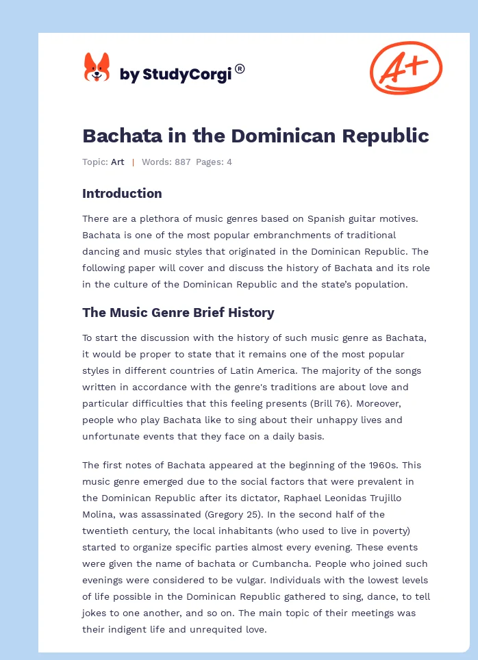 Bachata in the Dominican Republic. Page 1