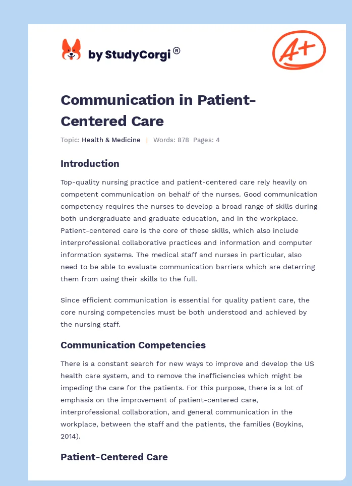 Communication in Patient-Centered Care. Page 1