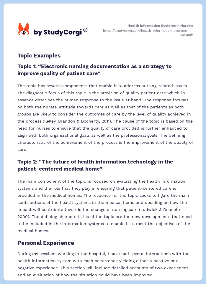 Health Information Systems in Nursing. Page 2