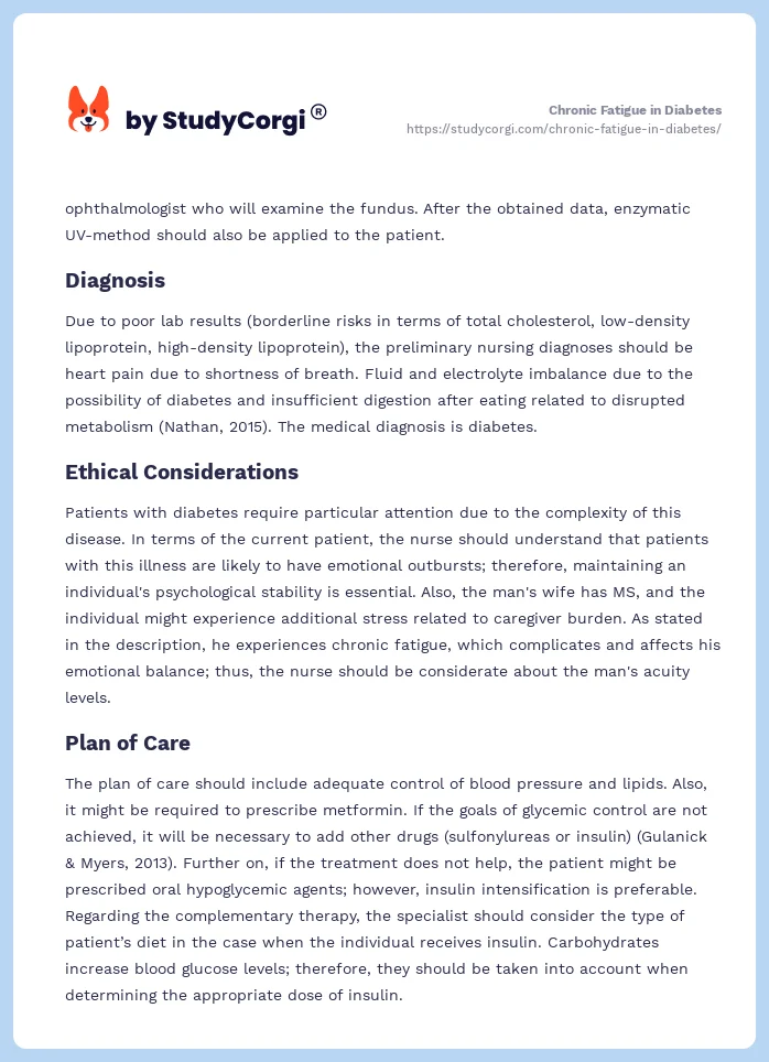 Chronic Fatigue in Diabetes. Page 2