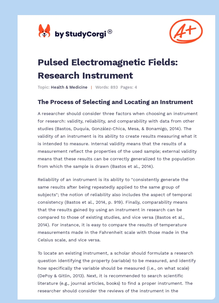 Pulsed Electromagnetic Fields: Research Instrument. Page 1
