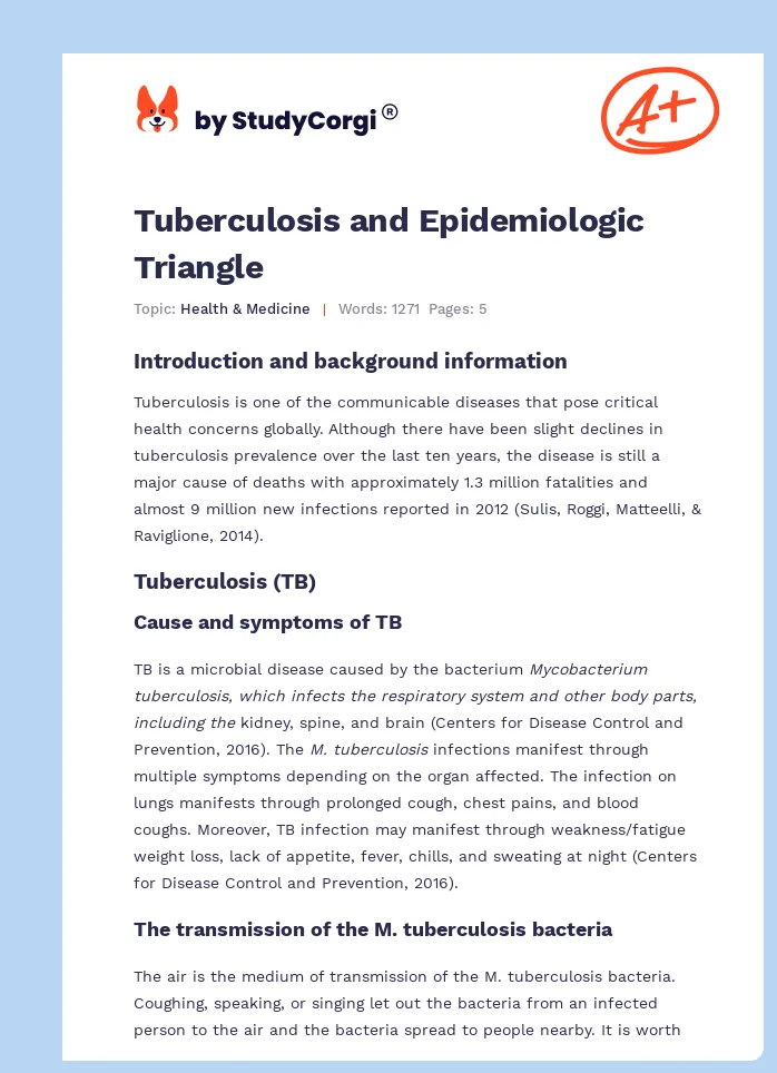 Tuberculosis and Epidemiologic Triangle. Page 1