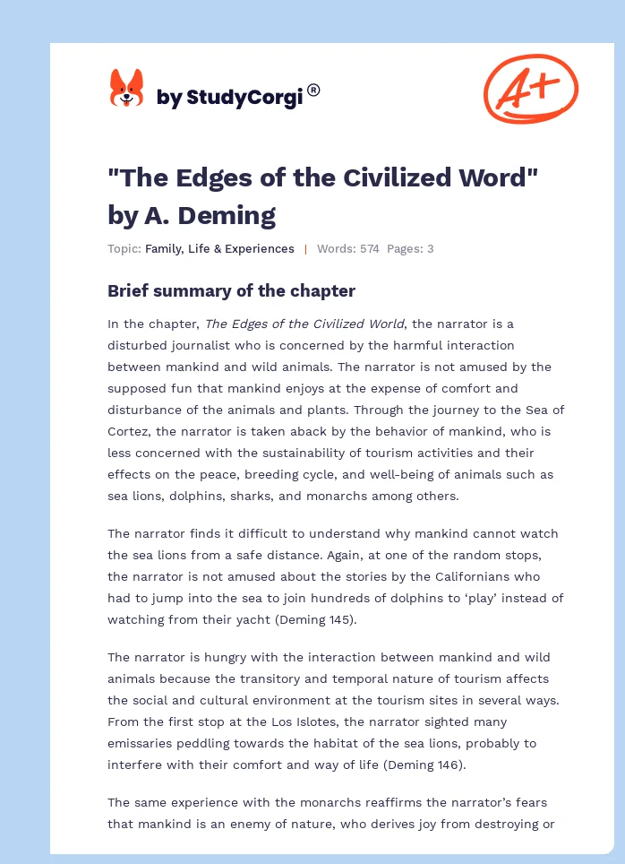 "The Edges of the Civilized Word" by A. Deming. Page 1