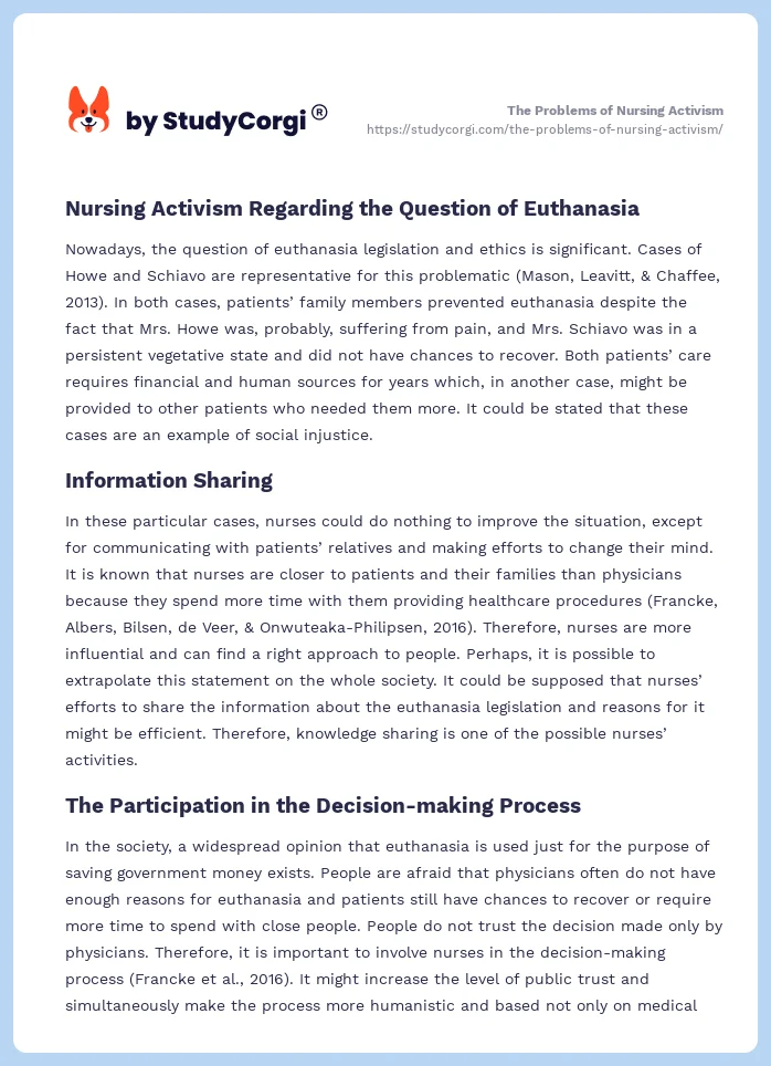 The Problems of Nursing Activism. Page 2