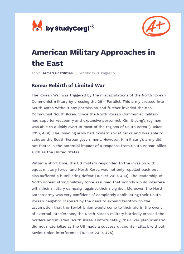 American Military Approaches in the East. Page 1