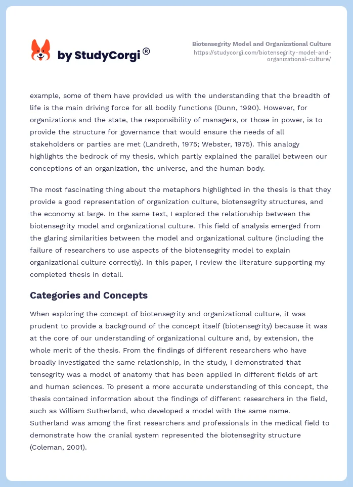 Biotensegrity Model and Organizational Culture. Page 2