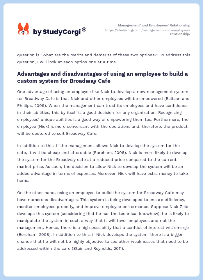 Management' and Employees' Relationship. Page 2