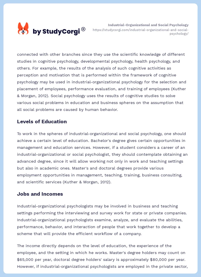 Industrial-Organizational and Social Psychology. Page 2