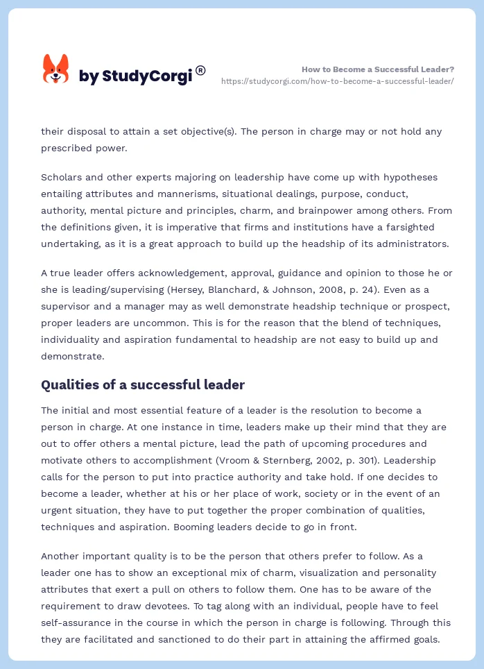 How to Become a Successful Leader?. Page 2