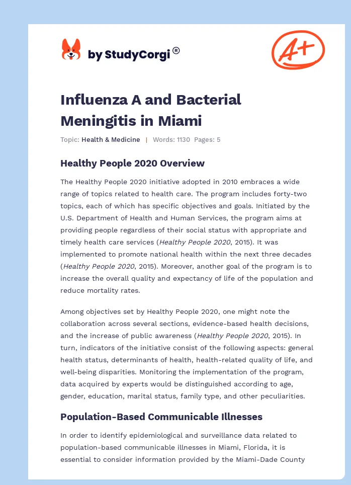 Influenza A and Bacterial Meningitis in Miami. Page 1