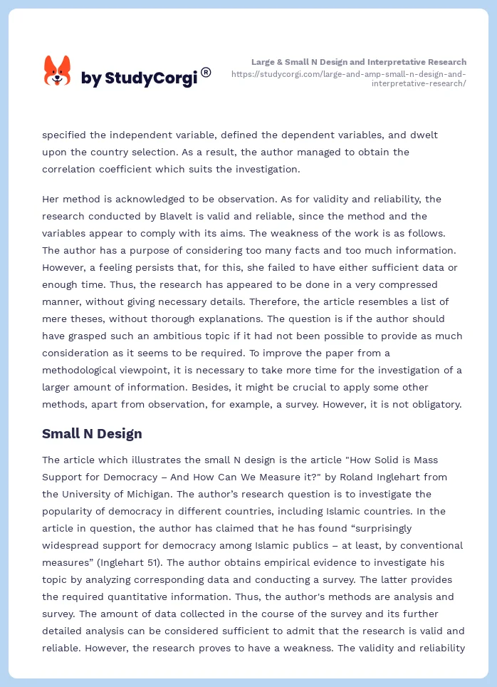 Large & Small N Design and Interpretative Research. Page 2