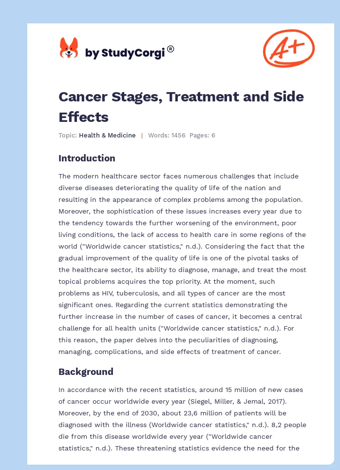 Cancer Stages, Treatment and Side Effects. Page 1