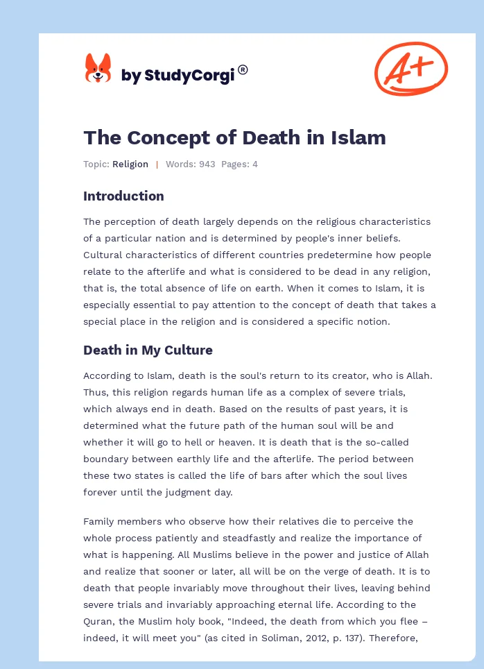 The Concept of Death in Islam. Page 1