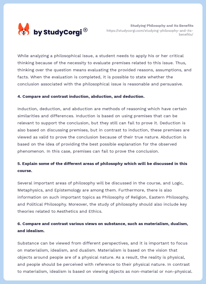 Studying Philosophy and Its Benefits. Page 2