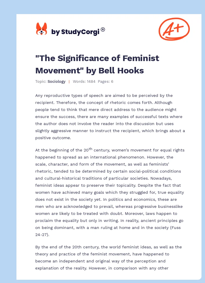 "The Significance of Feminist Movement" by Bell Hooks. Page 1