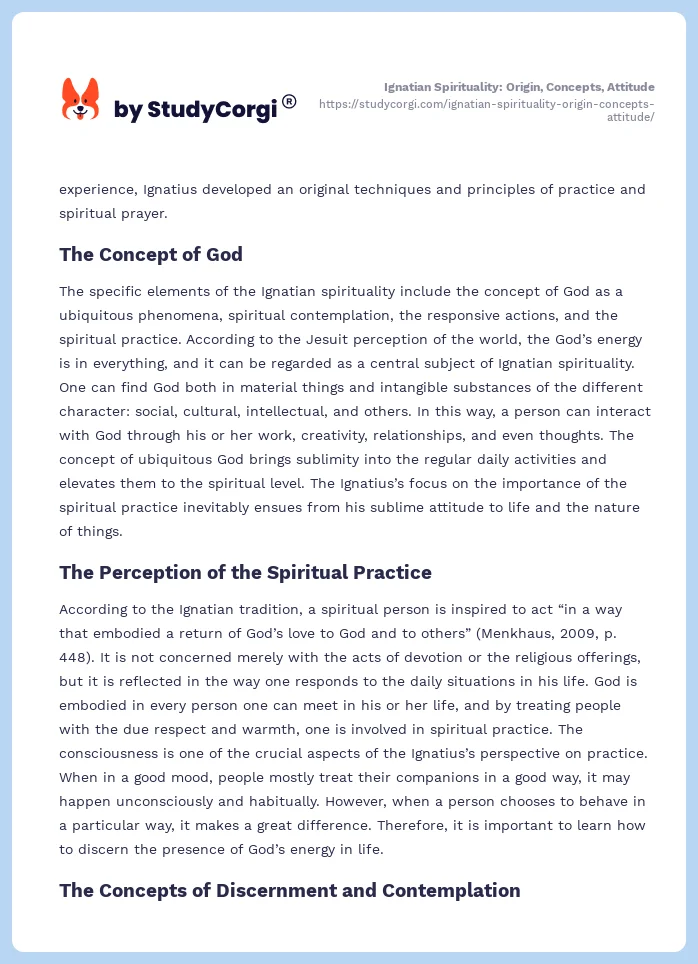 Ignatian Spirituality: Origin, Concepts, Attitude. Page 2