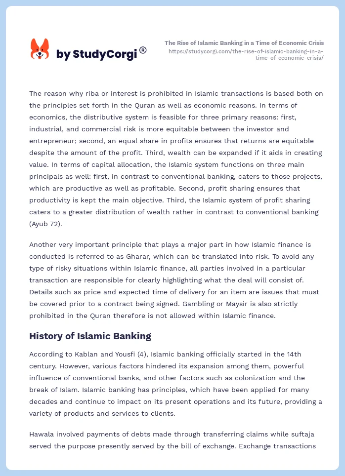 The Rise of Islamic Banking in a Time of Economic Crisis. Page 2