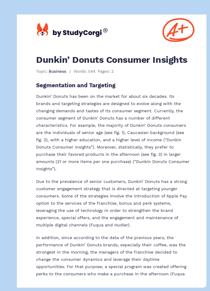 Dunkin’ Donuts Consumer Insights. Page 1