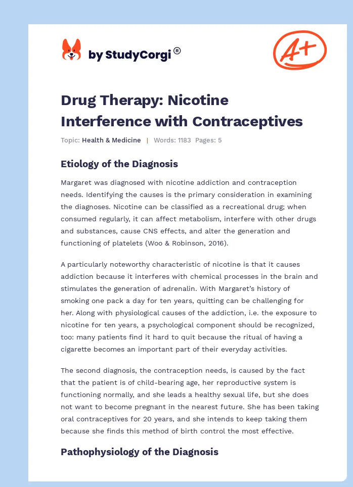 Drug Therapy: Nicotine Interference with Contraceptives. Page 1