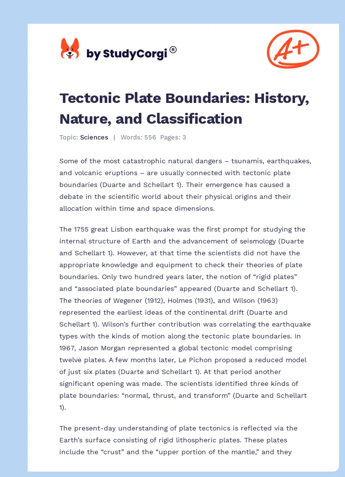 Tectonic Plate Boundaries: History, Nature, and Classification. Page 1