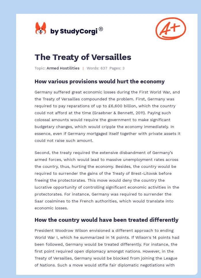 The Treaty of Versailles. Page 1