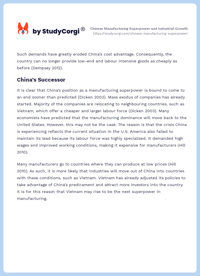 Chinese Manufacturing Superpower and Industrial Growth. Page 2