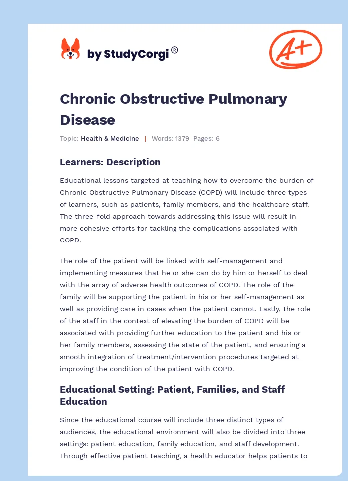 Chronic Obstructive Pulmonary Disease. Page 1