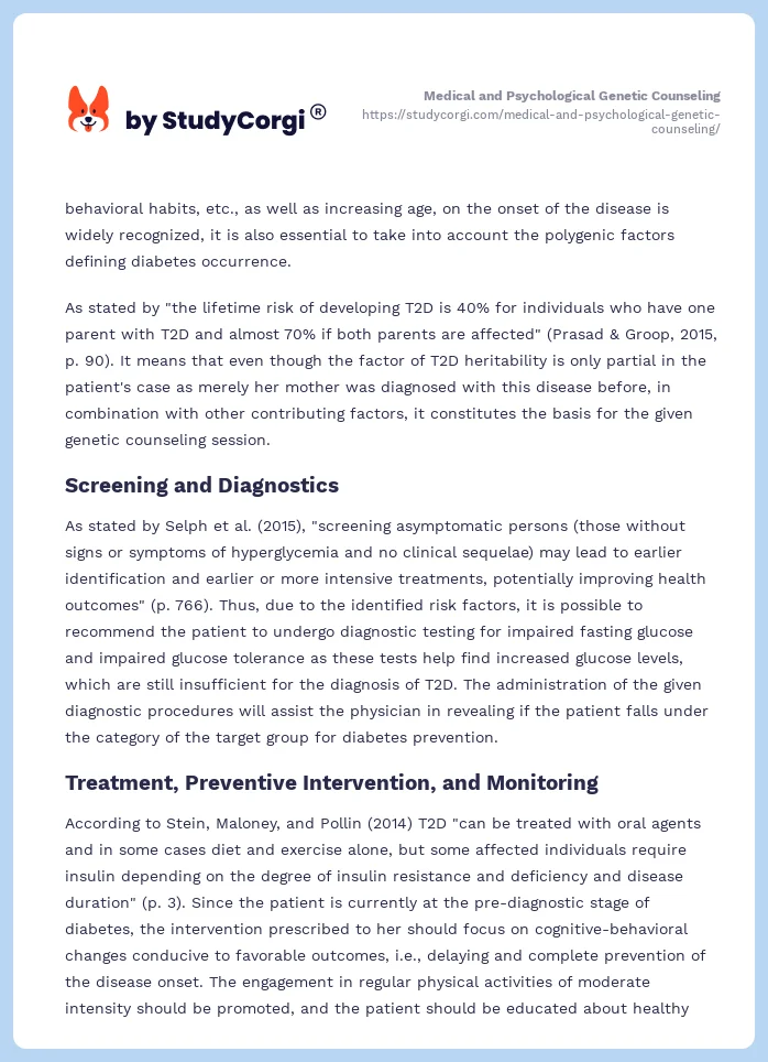 Medical and Psychological Genetic Counseling. Page 2