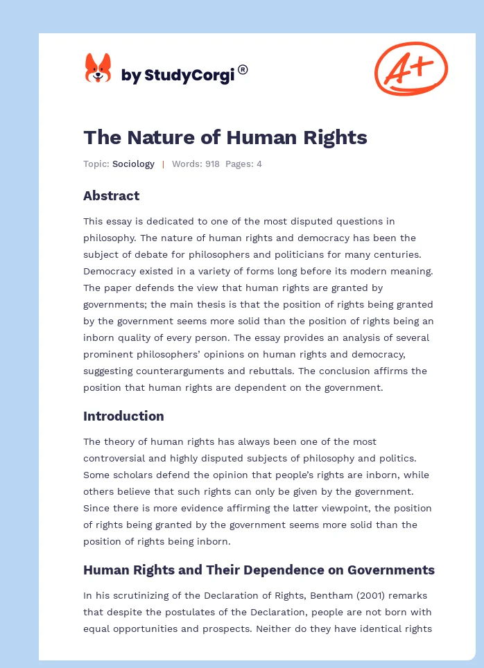 The Nature of Human Rights. Page 1