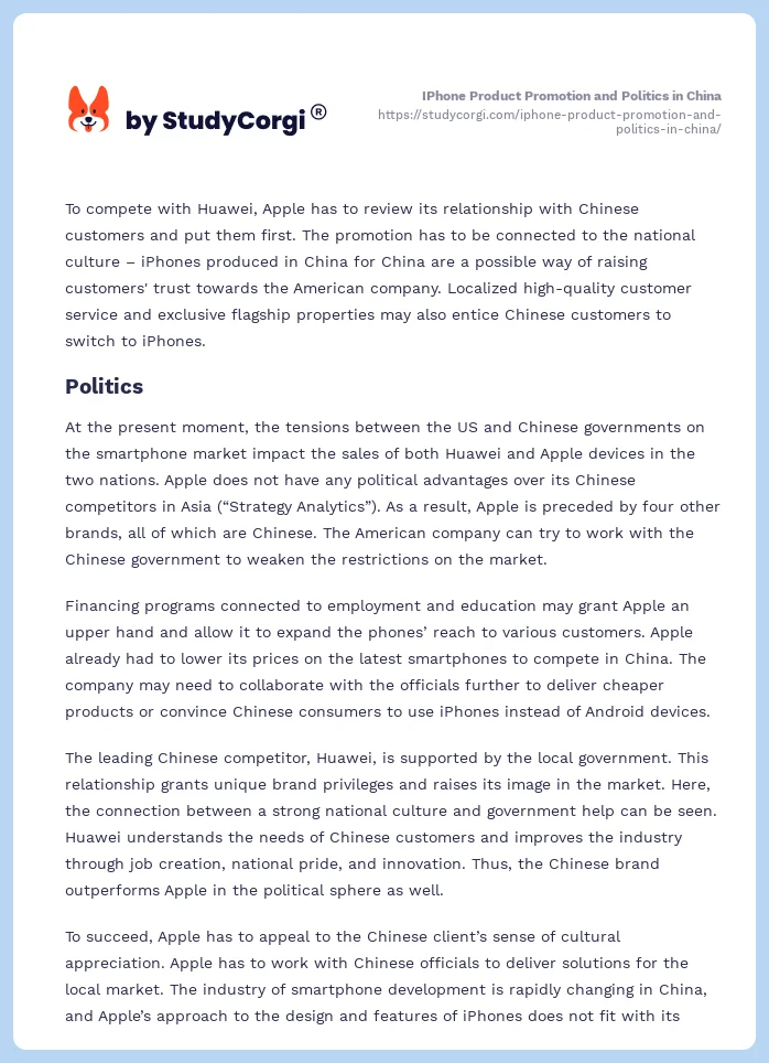 IPhone Product Promotion and Politics in China. Page 2
