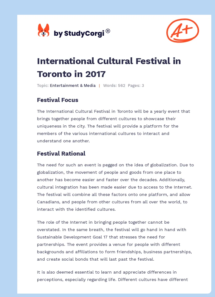International Cultural Festival in Toronto in 2017. Page 1