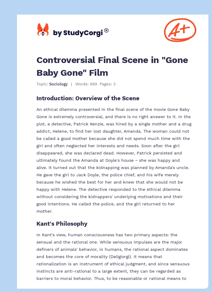 Controversial Final Scene in "Gone Baby Gone" Film. Page 1