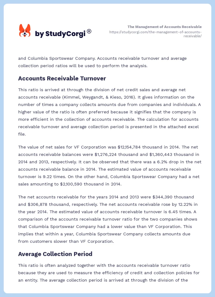The Management of Accounts Receivable. Page 2