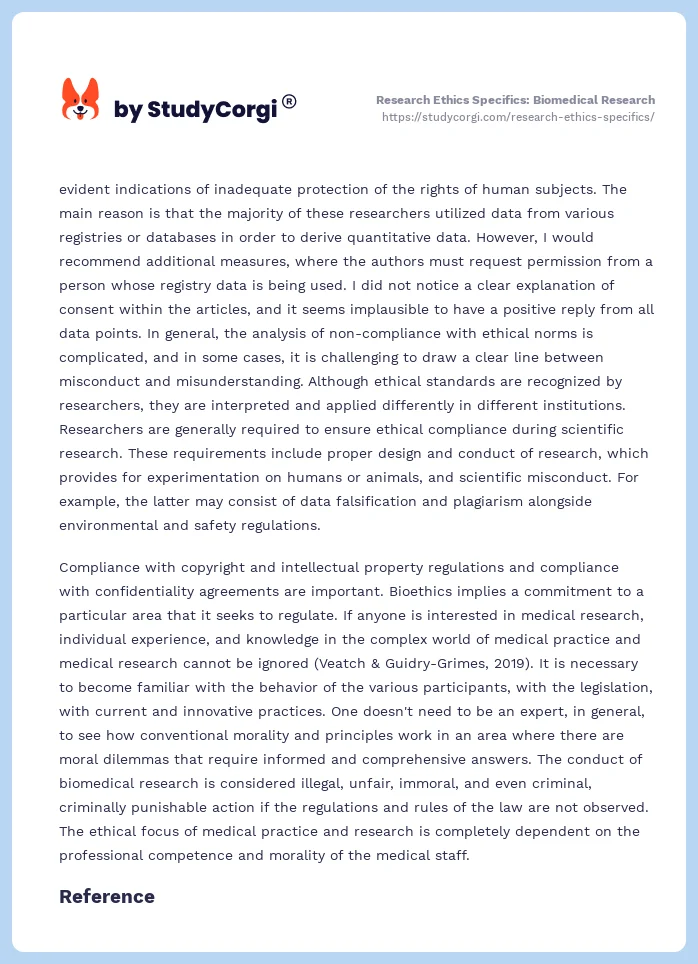 Research Ethics Specifics: Biomedical Research. Page 2